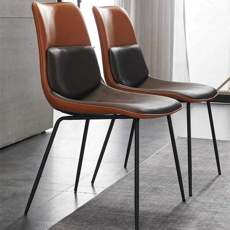 Wholesale China Backrest Design Steel Leather Dining Chairs