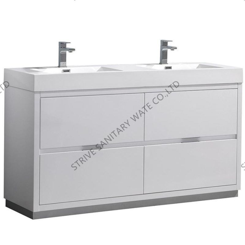 48" Wall Mounted Double Sink Bathroom Vanity Modern Bathroom Furniture