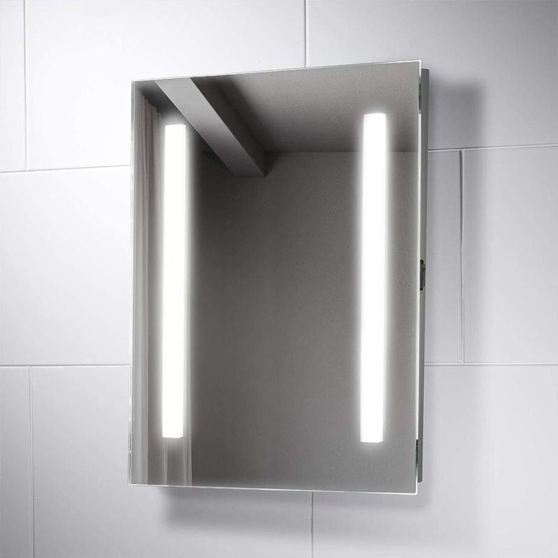 500 X 700mm LED Bathroom Mirror with Lights Demister Touch Switch Digital Clock Temperature Display