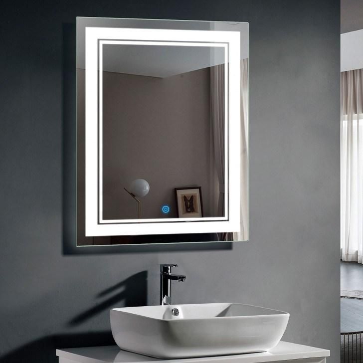 5mm Luxury Hotel Bathroom Wall 2 Way Hanging Frame LED Lighted Touch Sensor Bathroom Mirror