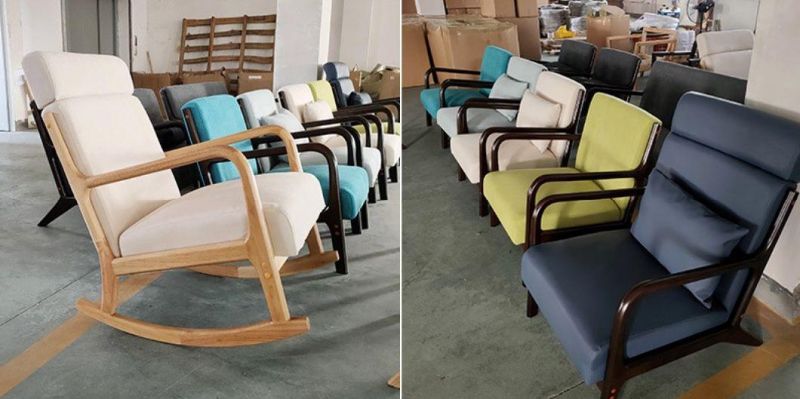 Modern Wood Restaurant Dining Chair Fabric Sofa for Hotel