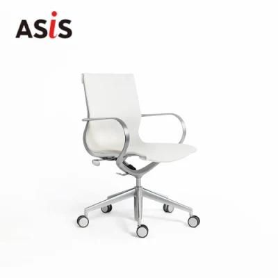 Asis Mercury MID Back Genuine Leather Chair Modern European Style Conference Meeting Guest Office Furniture
