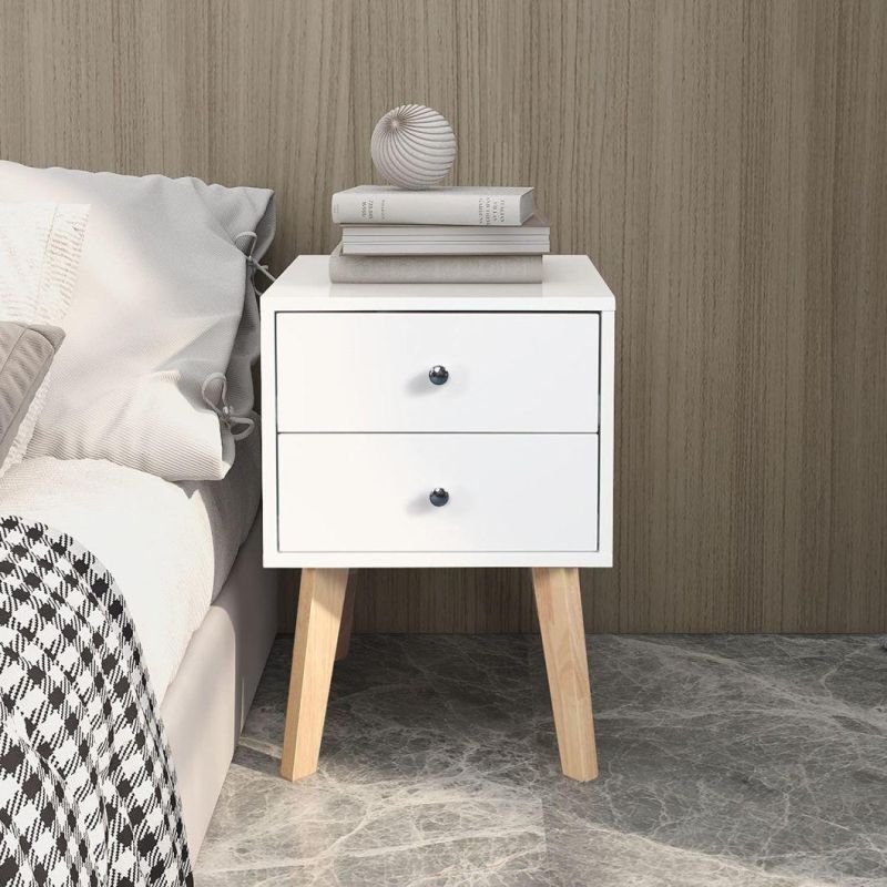 Modern MDF or Particle Board Wooden Bedside Table Room Furniture.