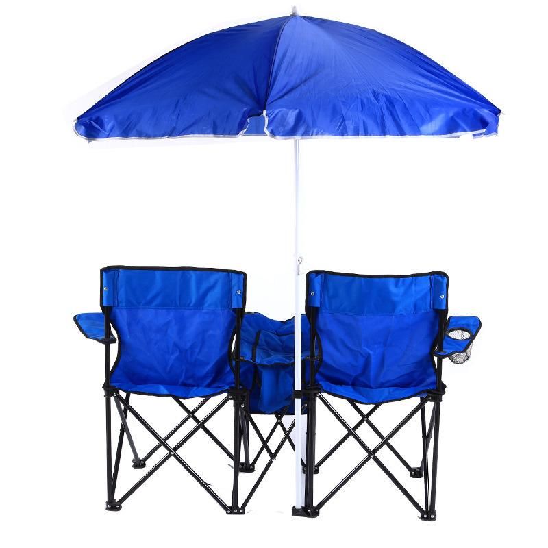 Double Steel Folding Cooler Chair with Umbrella (ERH-2003)