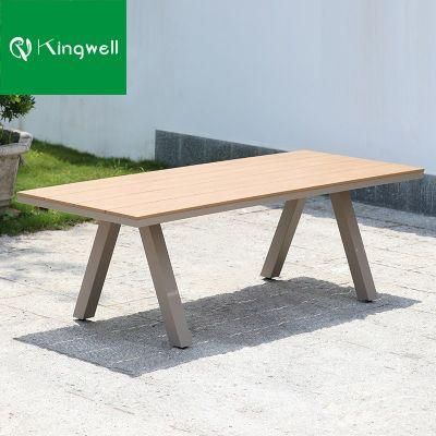 Modern Restaurant Outdoor Furniture Aluminum Wooden Table for Garden Patio Hotel Used