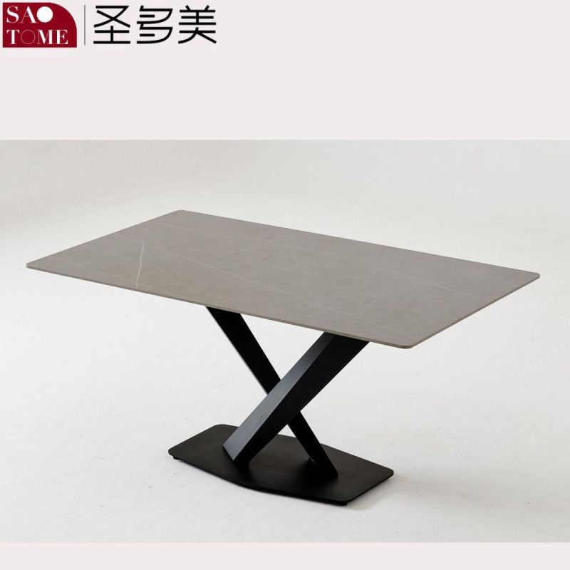 Modern Cross Table Rock Board Furniture Dining Table