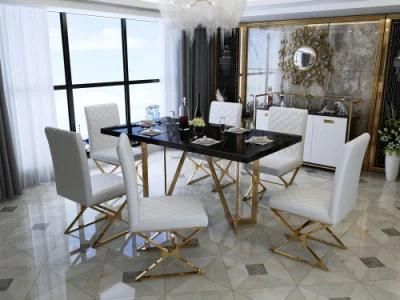 Modern Luxury Square Table Restaurant Stainless Steel Home Furniture Dining Chair