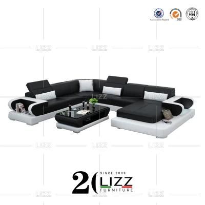 Modern Sectional Sofa Furniture Set Italian Genuine Leather Couch Sofa for Home
