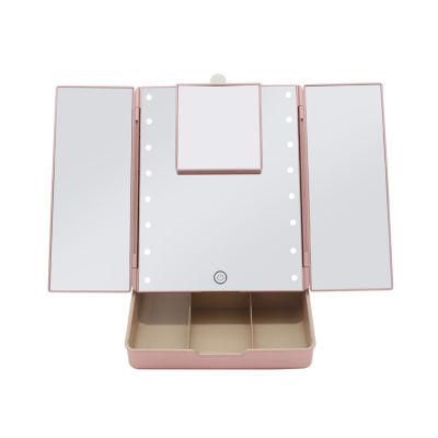 HD LED Mirror Cosmetic Makeup with Wholesale Organizers Storage Box