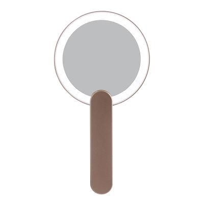 Round Pocket Hand Makeup Cosmetic LED Mirror