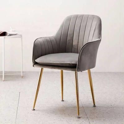 Modern Nordic Style Armchair Black Legs Velvet Fabric Soft Padded Chair