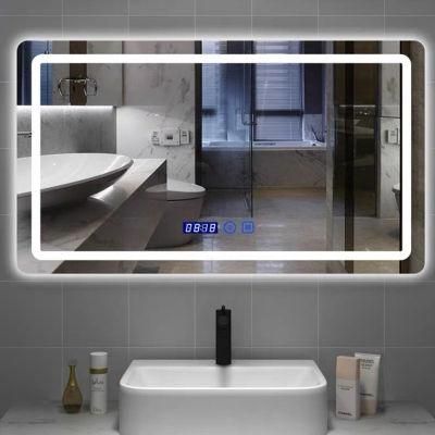 400 * 600mm Single Touch Screen / Light / Frameless Customizable Wall-Mounted Multifunctional Smart LED Bathroom Mirror