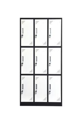 Modern Multi Function 9 Doors Storage Wardrobe Staff School Locker