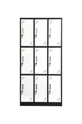 Modern Multi Function 9 Doors Storage Wardrobe Staff School Locker
