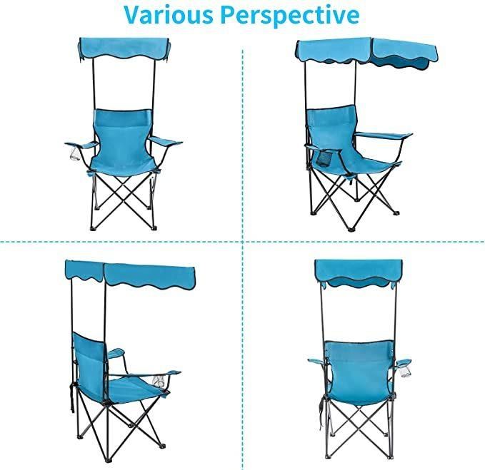 Quik Shade Folding Canopy Shade Kids with Carry Bag Camp Chair, Blue