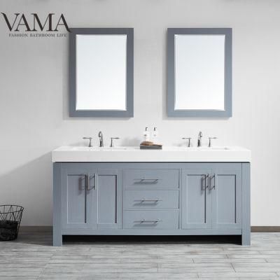 Vama 72 Inch Water Floor Stand Double Sinks Bathroom Vanity Cabinet Furniture 763072