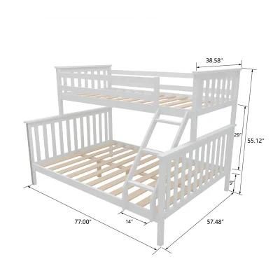 Upper and Lower Bunk Solid Wood Bed Child-Mother Bed Modern Simple Double-Layer Solid Wood Bed 0639