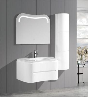 Factory Directly Sell Modern White PVC Bathroom Cabinet with Washing Basin