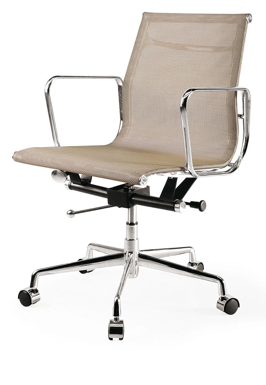 Short Back Aluminum Frame Mesh Office Armrest Chair