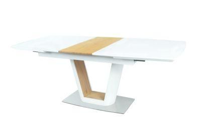 Simple Modern Dining Room Furniture Home Office Tables Extendable Rectangle MDF Top Dining Table