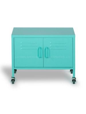 Kd Metal TV Stand Movable Cache Cabinets Storage Cabinets with Wheels