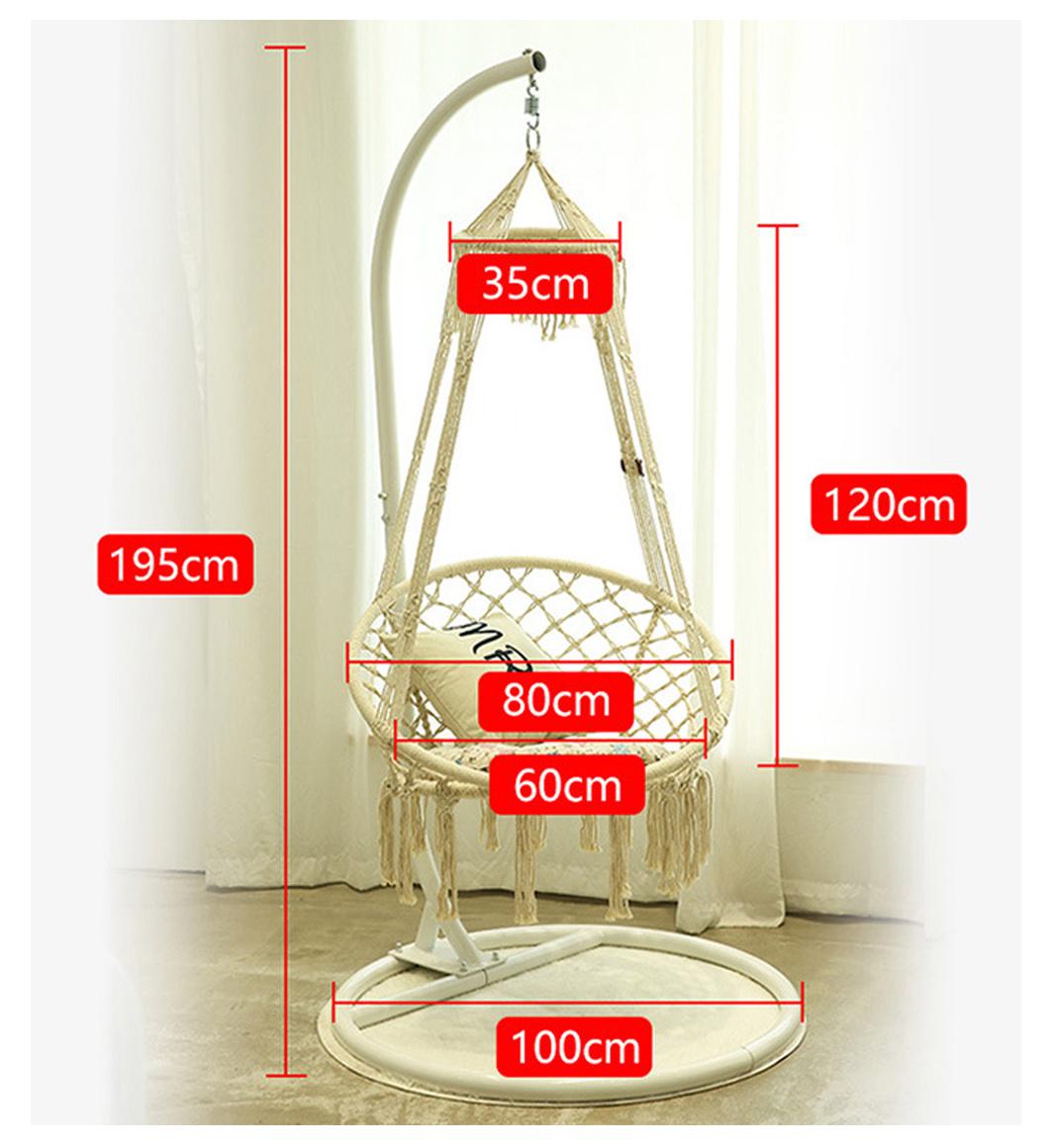 Modern Indoor Living Room Cotton Rope Hammock Bedroom Hanging Swing Chair