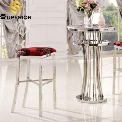 Indoor Bar Furniture Stainless Steel High Chairs with Cocktail Tables