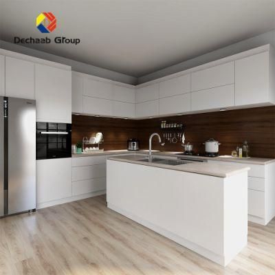 High Quality UV MDF High Glossy Kitchen Cabinet with Island Design