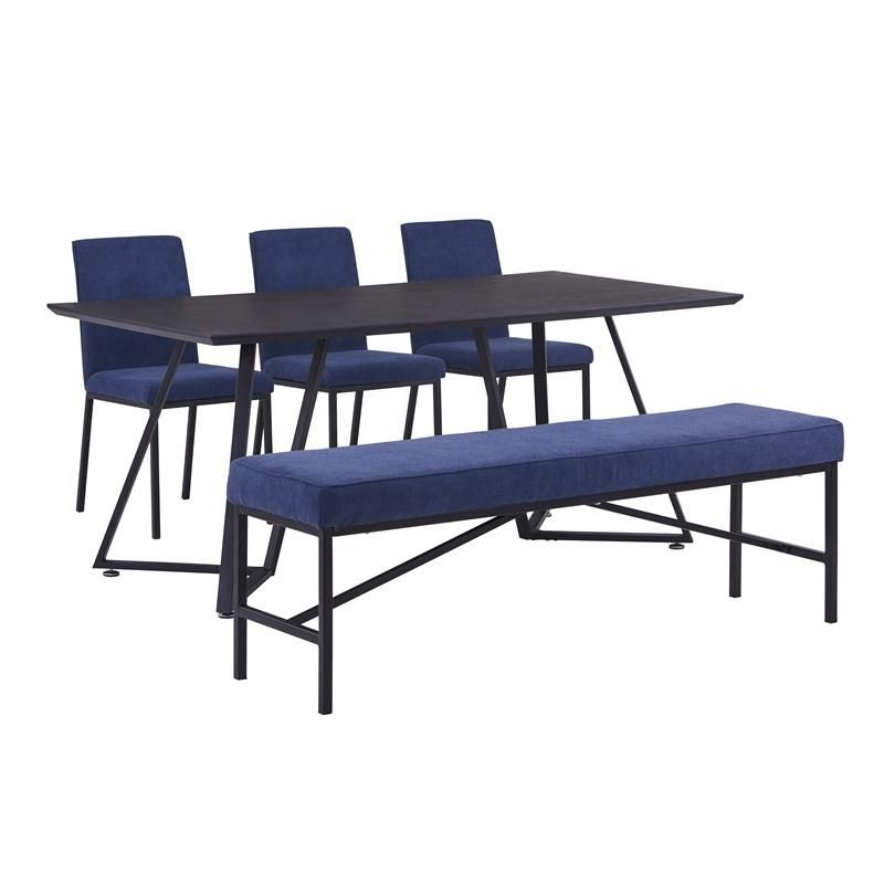 New Design Square Shape Strong Bearing Black Legs MDF Dining Restaurant Table for 8