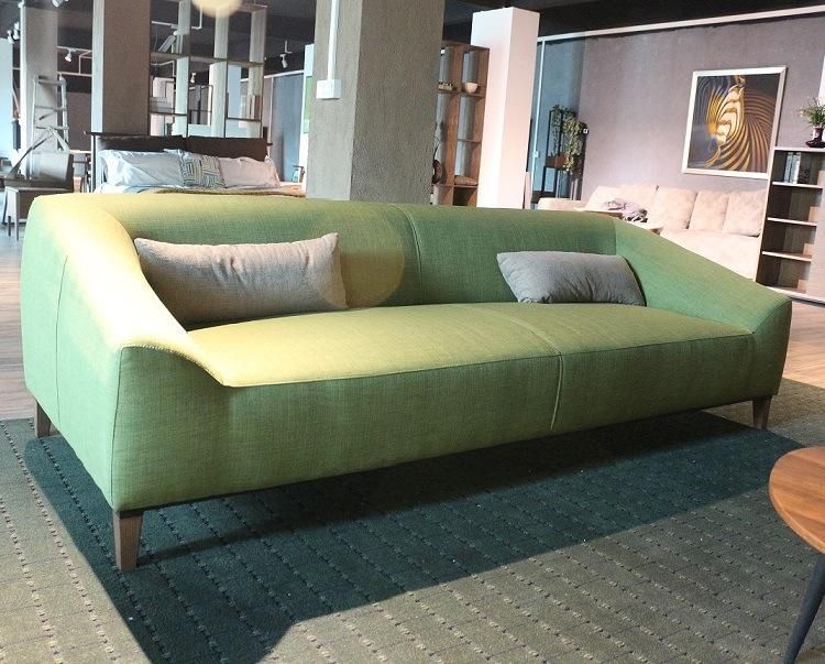 Modern Living Room Furniture Nordic High Grade Fabric Sofa 3 Seater in Wood Leg