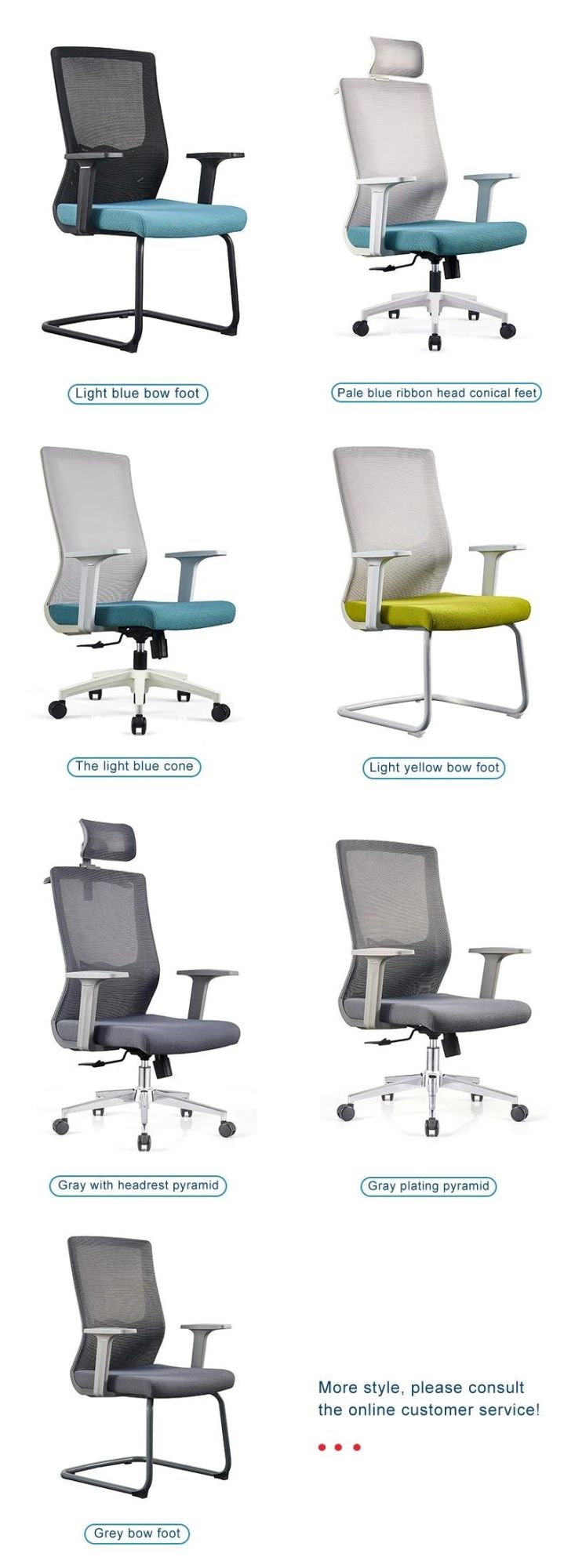 Grey with Adjust Handlebars Fabric Swivel Ergonomic Executive Office Chair