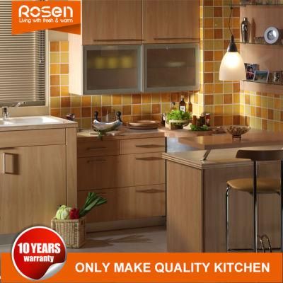 Customized Simple Style Wood Grain Laminate Finish Modular Kitchen Cabinet