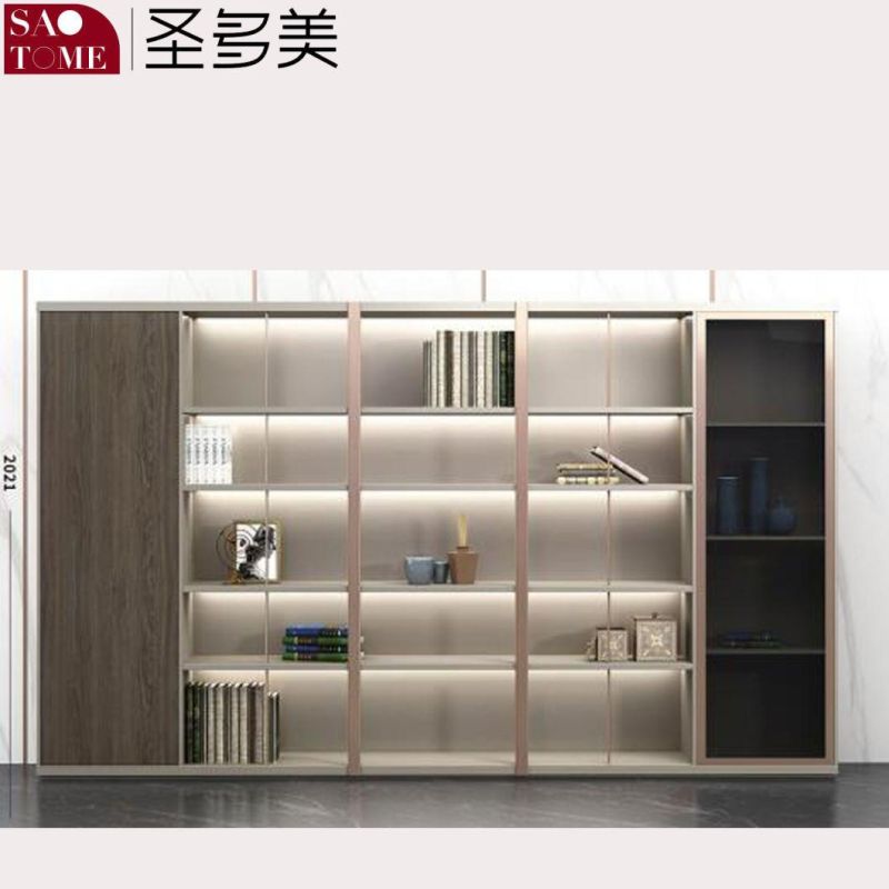 Modern High-End Home Study Office Furniture Configuration Sensor Light with Bookcase