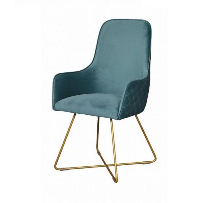 Modern Iron Frame Designer Fabric Dining Chair for Hotel Cafes Dining Chair