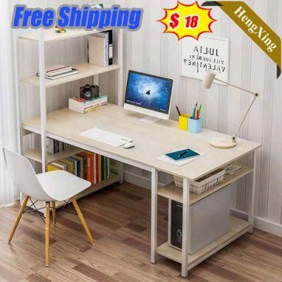 Chinese Factory Wholesale Office School Furniture White Color Square Storage Computer Table with Drawers