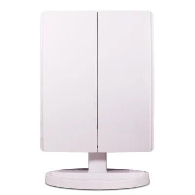 Illuminated Lights Trifold Makeup Mirrors for Beauty Care