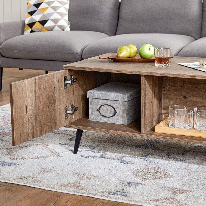 Modern Cocktail Table Coffee Table Tea Table with Storage for Living Room Bedroom