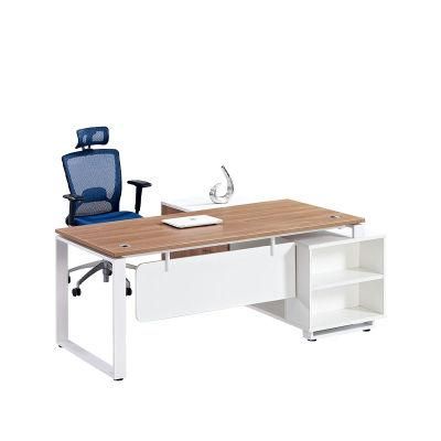 L Shaped Metal Leg Modern Wooden Furniture Computer Laptop Office Table Desk