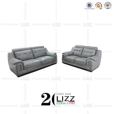 Chinese High Quality Modern Leisure Home Office Living Room Furniture Modern Geniue Leather Sofa Set
