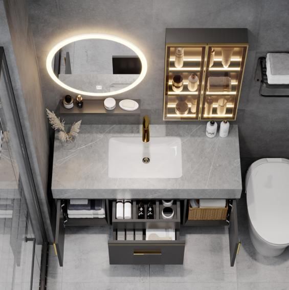 Rock Board Bathroom Cabinet Combination Modern Simple Light Luxury Bathroom Wash Table Bathroom Set Hand Wash Basin