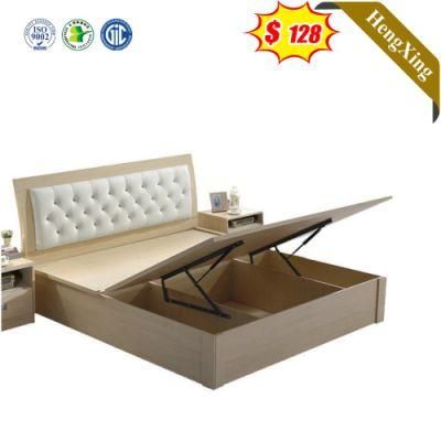 Customized Modern Simple Style PU Leather White Color Bedroom Set Beds