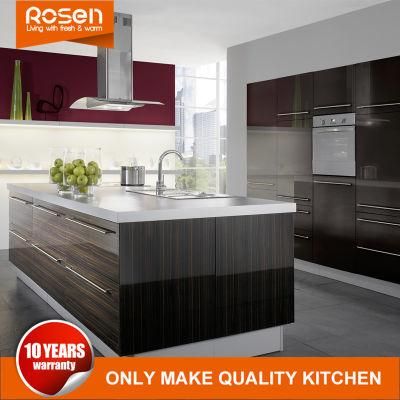 Black Painted Wood Veneer Hot Sale Kitchen Cabinets Furniture