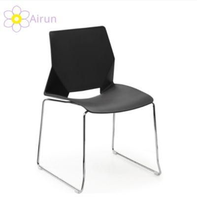 Company Reception Training Conference Chair Plastic Sled Foot Chair with Hollow Back