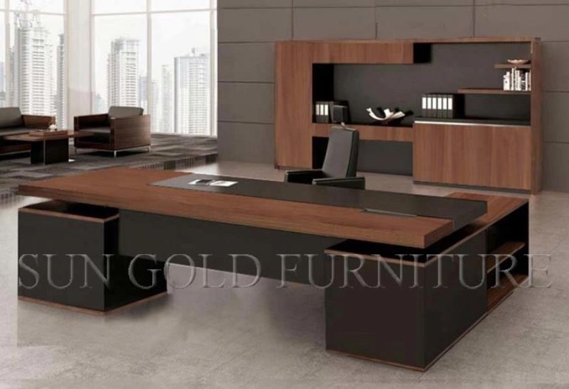 Newest Design Modular L Shaped Black Office Desk Boss Manager Executive Office Desk for Office
