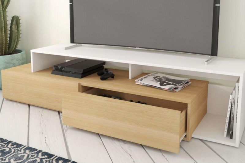 TV Stand, Maple Laminate and White Melamine