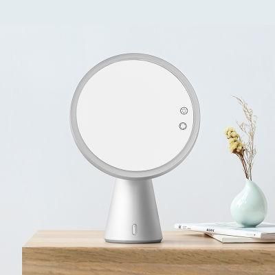 New Items Table Lamp Bluetooth Speaker Round Mirror with Touch Sensor for Makeup
