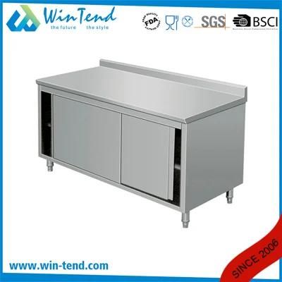 Kitchen Stainless Steel Cabinet Metal Work Table with Adjustable Shelf