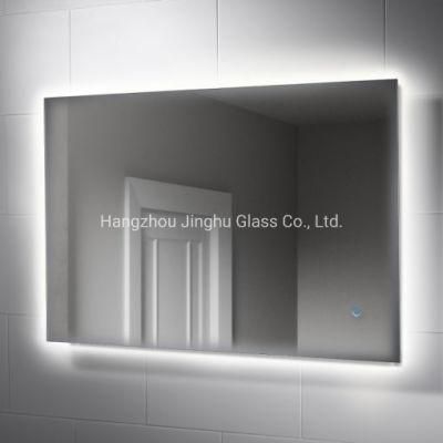 Home Decor Rectangle Touch Sensor Frameless Bathroom Backlit Mirror