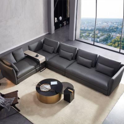 Modern Top Napa Cowhide Home Hotel Fabric Sofa Set Sectional Sofa L Shape Customize Furniture