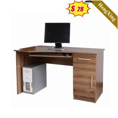 Modern Design Dark Log Factory Wholesale Color Office School Furniture Wooden Computer Table with Storage Cabinet